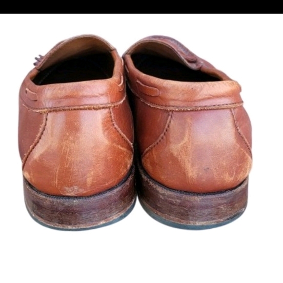 Allen Edmonds Naple Brown Leather Tassel Slip On Dress Casual Loafer Shoe Men 13 - Picture 7 of 10